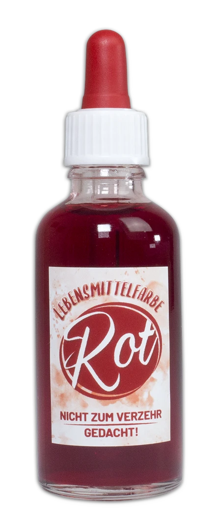 Flüssige rote Lebensmittelfarbe
