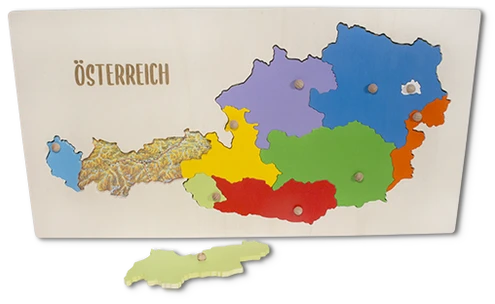 Österreich Holzpuzzle mit Karte