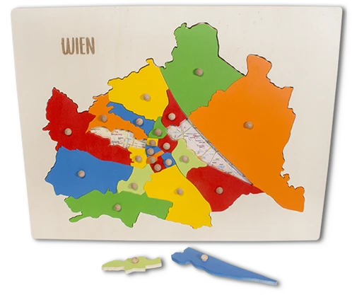 Wien Holzpuzzle mit Karte